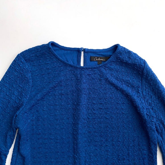 Calessa Nwt Textured Knit 3/4 Sleeve Tunic Blue Top - Picture 2 of 4